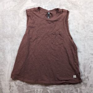Vuori Sunset Pocket Tank Top Womens Medium Brown Boxy Casual Active Everyday